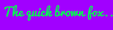 Image with Font Color 00FF4E and Background Color A100FF